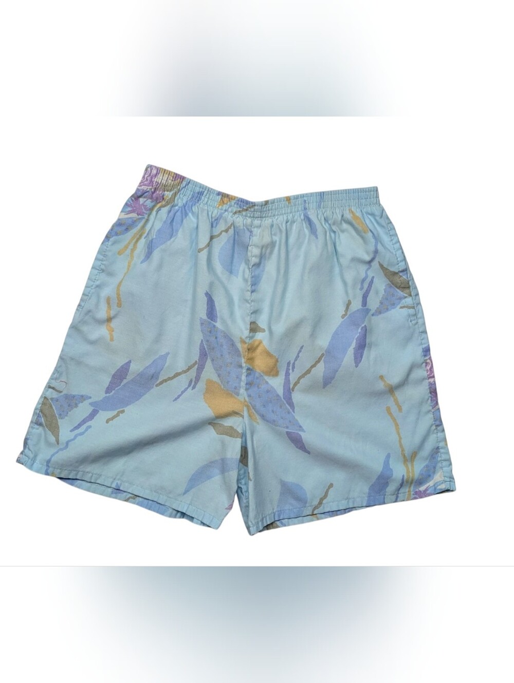 80s Harbor Town Light Blue Printed Shorts Size Large